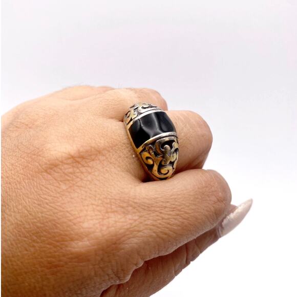 Brighton Sterling Silver And Black Onyx Ring 9” - Picture 8 of 8